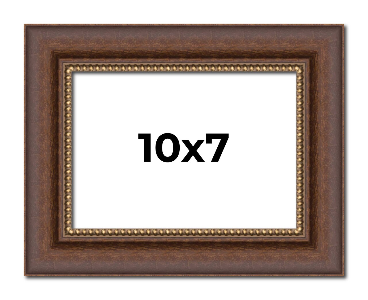 10x7 Traditional Brown Picture Frame - UV Acrylic, Foam Board Backing, Hanging Hardware